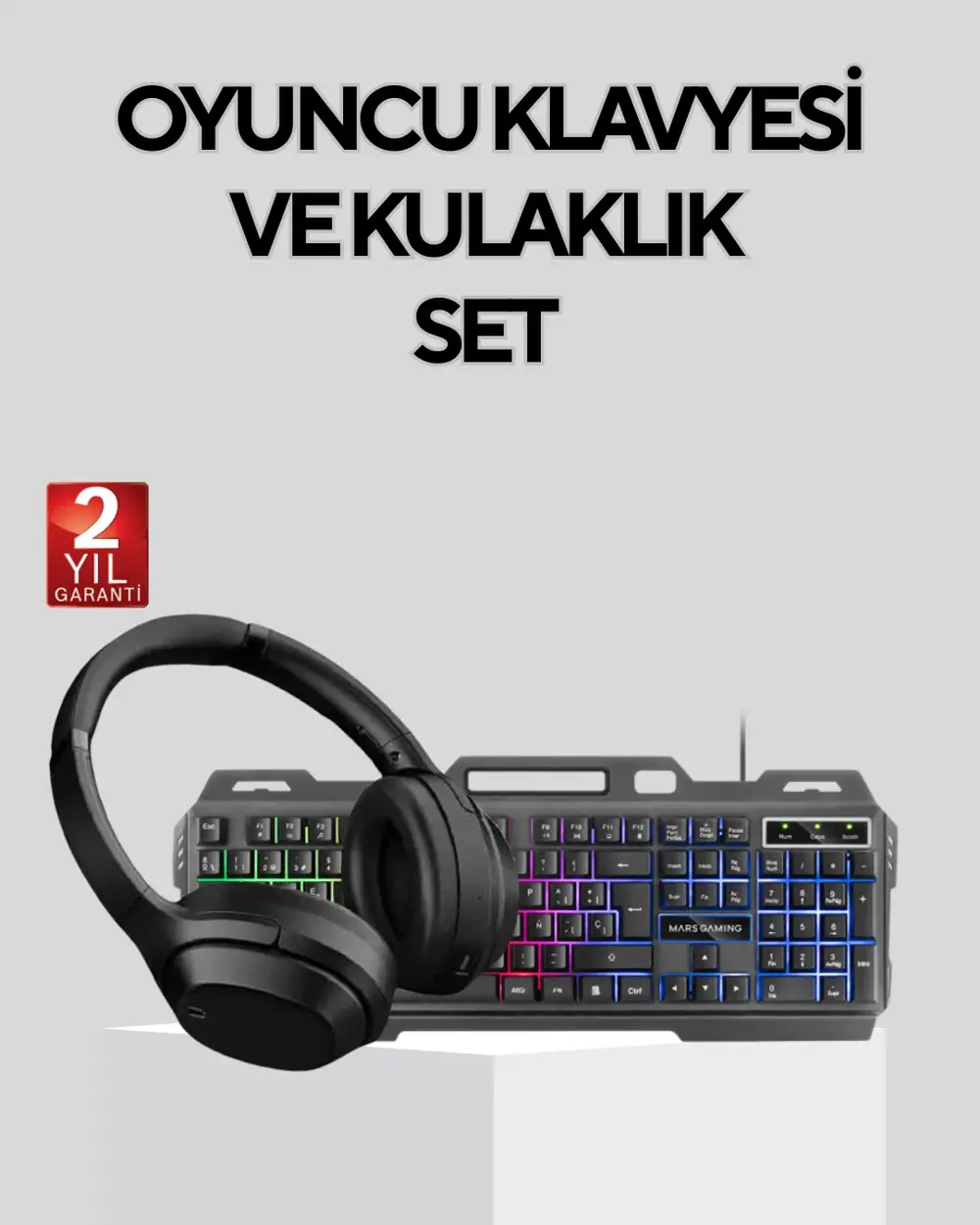 Gaming Set Işıklı Klavye Mouse + Bluetooth 5.2 Kulaklık Oyuncu Pa