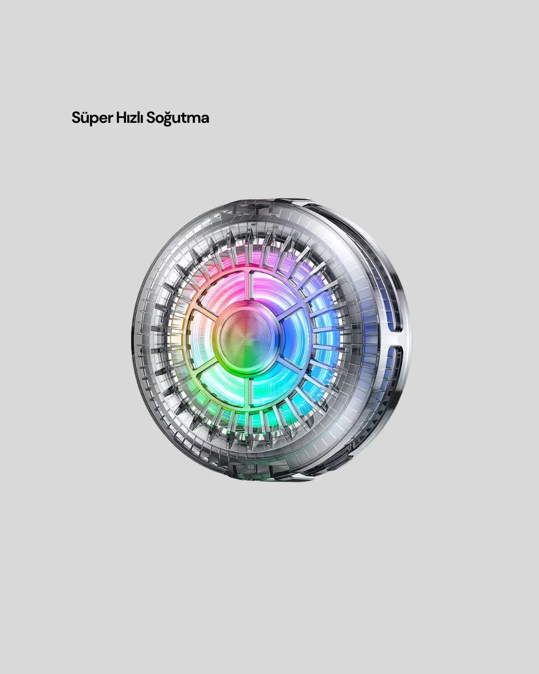 Gaming Telefon Soğutucu RGB Fan Sessiz Çalışma Tüm Modeller Uyumlu