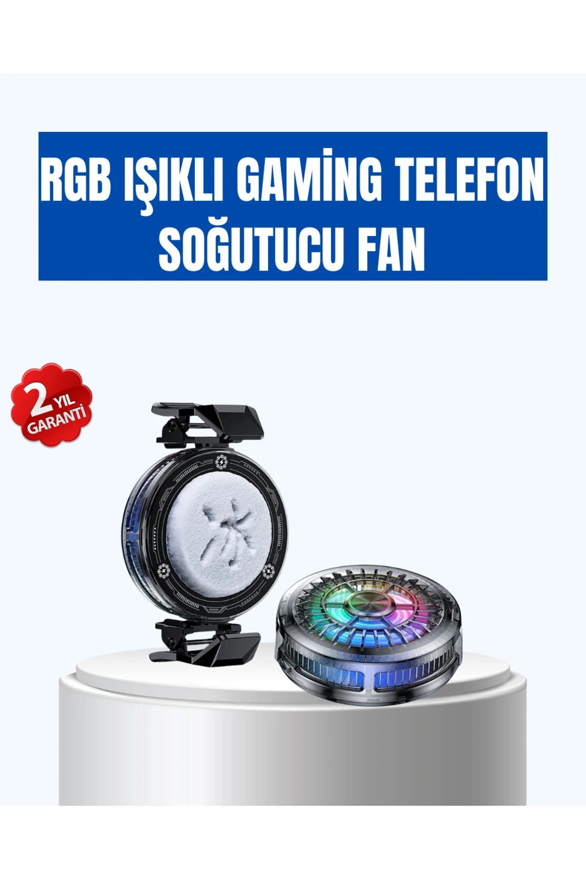 Gaming Telefon Soğutucu RGB Fan Sessiz Çalışma Tüm Modeller Uyuml