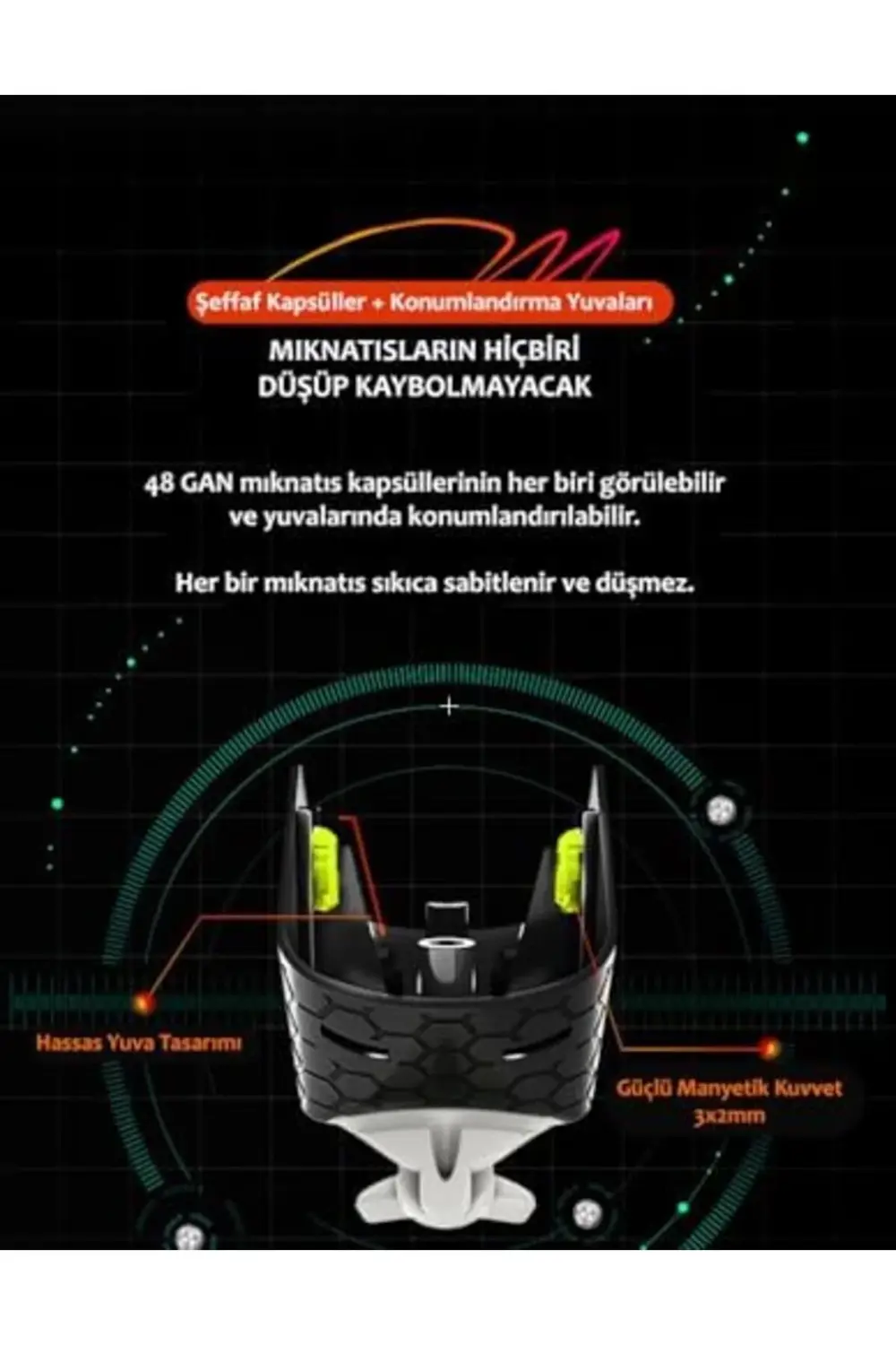 GAN 356 M Lite 3x3 Manyetik Rubik Küp Zeka Küpü Çıkartmasız Hız K