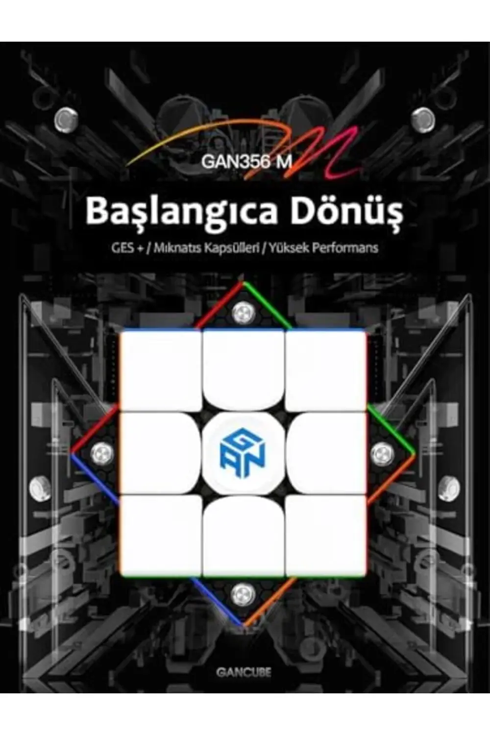 GAN 356 M Lite 3x3 Manyetik Rubik Küp Zeka Küpü Çıkartmasız Hız K