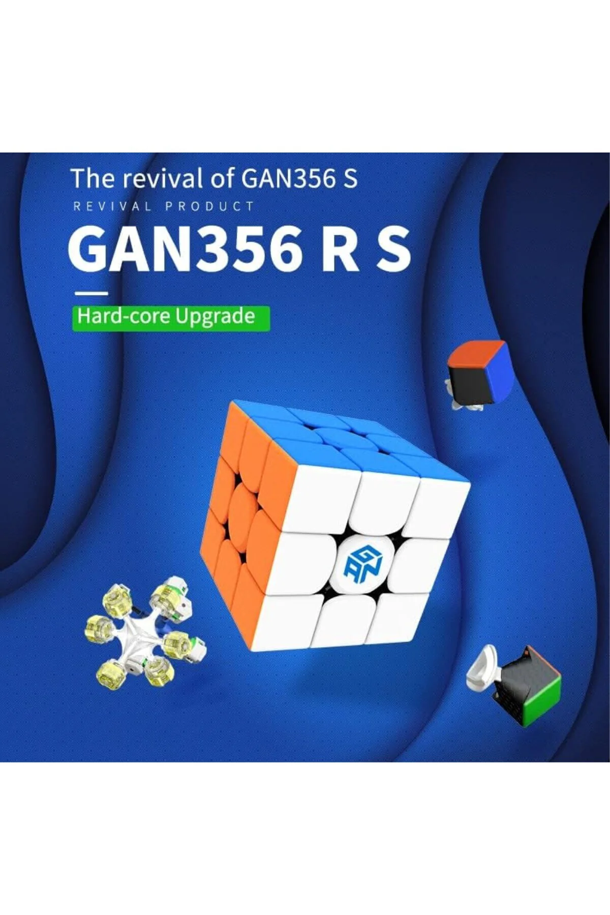 GAN 356 R S, 3x3 Speed Cube 356RS Magic Cube Stickerless Gan Cube