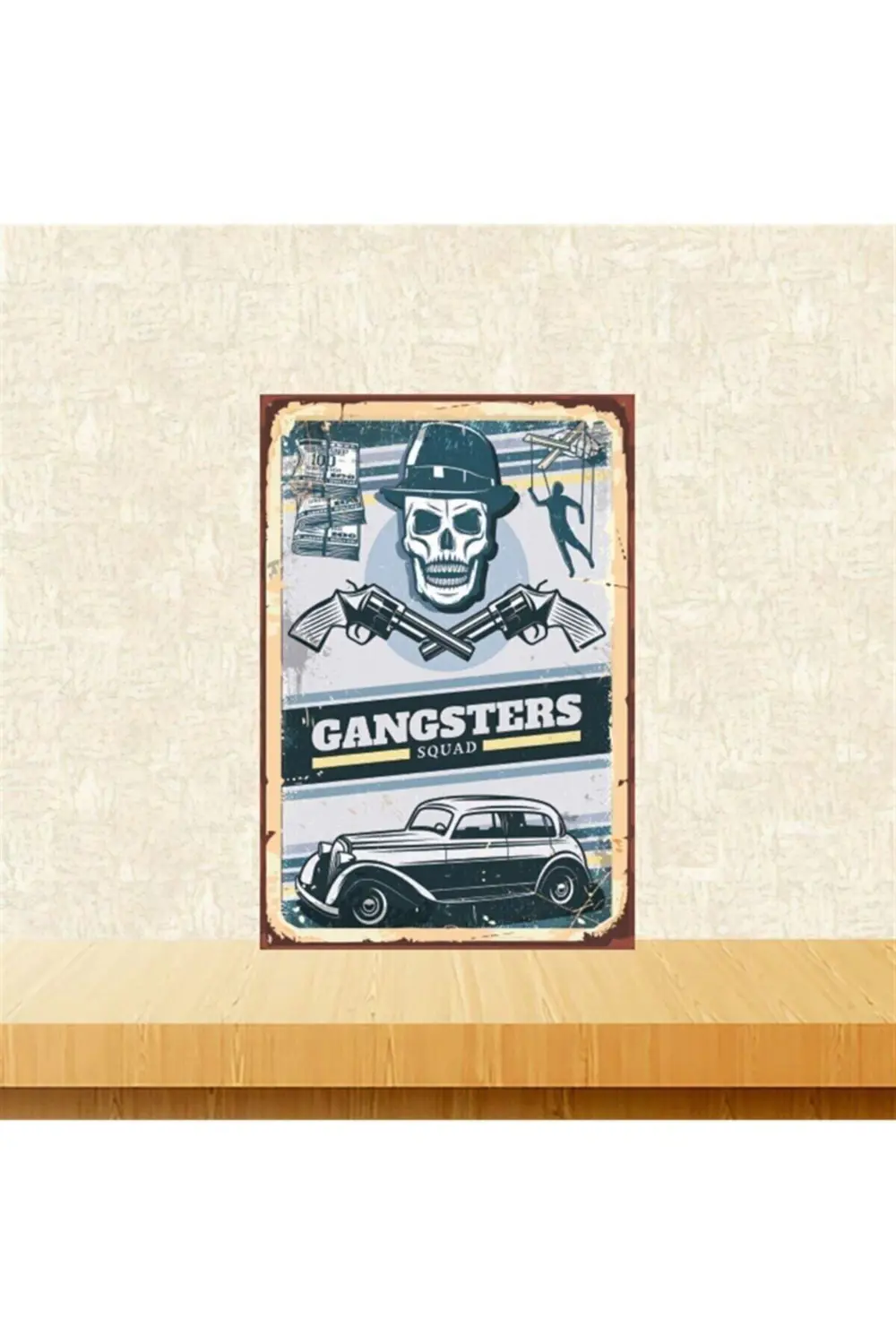 Gangstar Kurukafa 20-30 Cm Retro Ahşap Tablo Tkfx5282