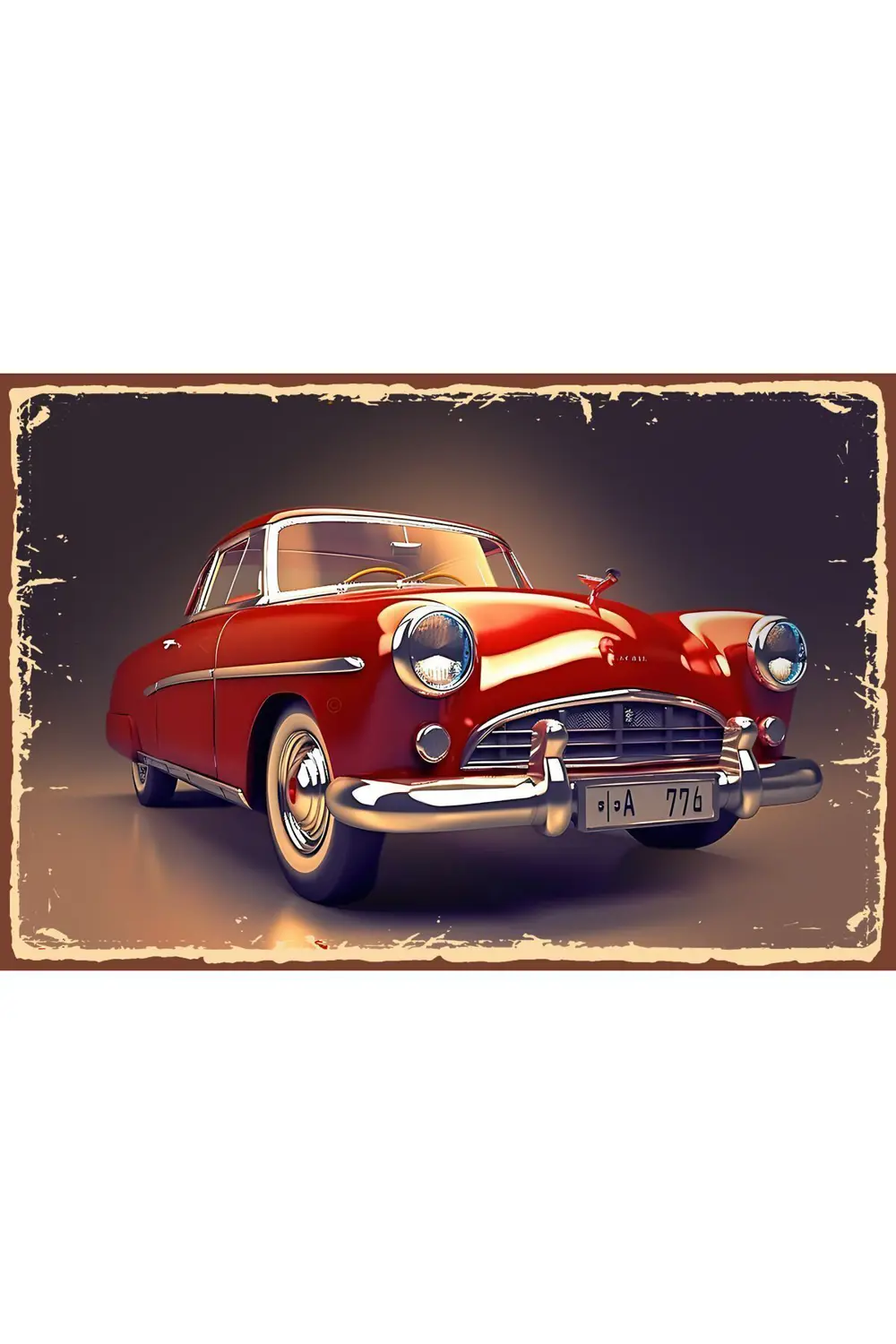 Garage Car Araba Retro Ahşap Poster