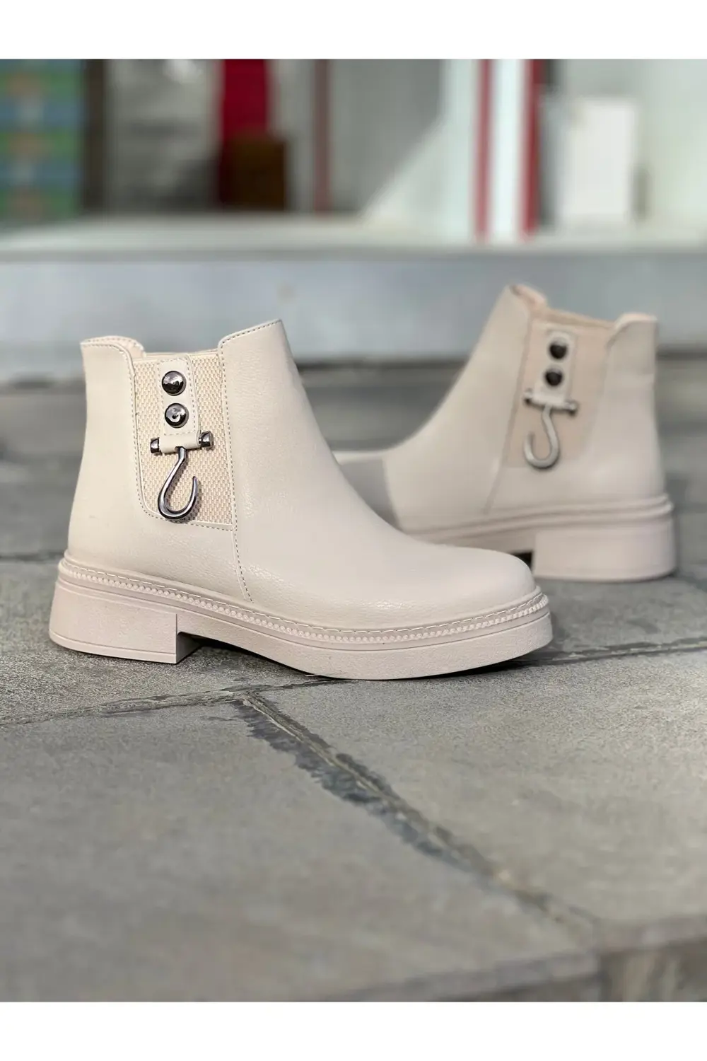 Garantili Su Geçirmez Kaymaz Taban Kalın Topuklu Kadın Şık Tarz B