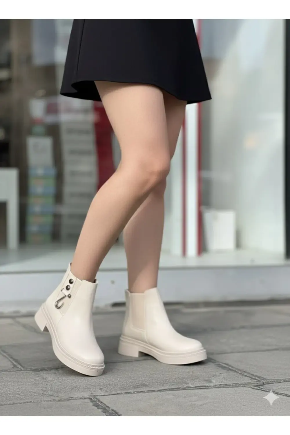 Garantili Su Geçirmez Kaymaz Taban Kalın Topuklu Kadın Şık Tarz B