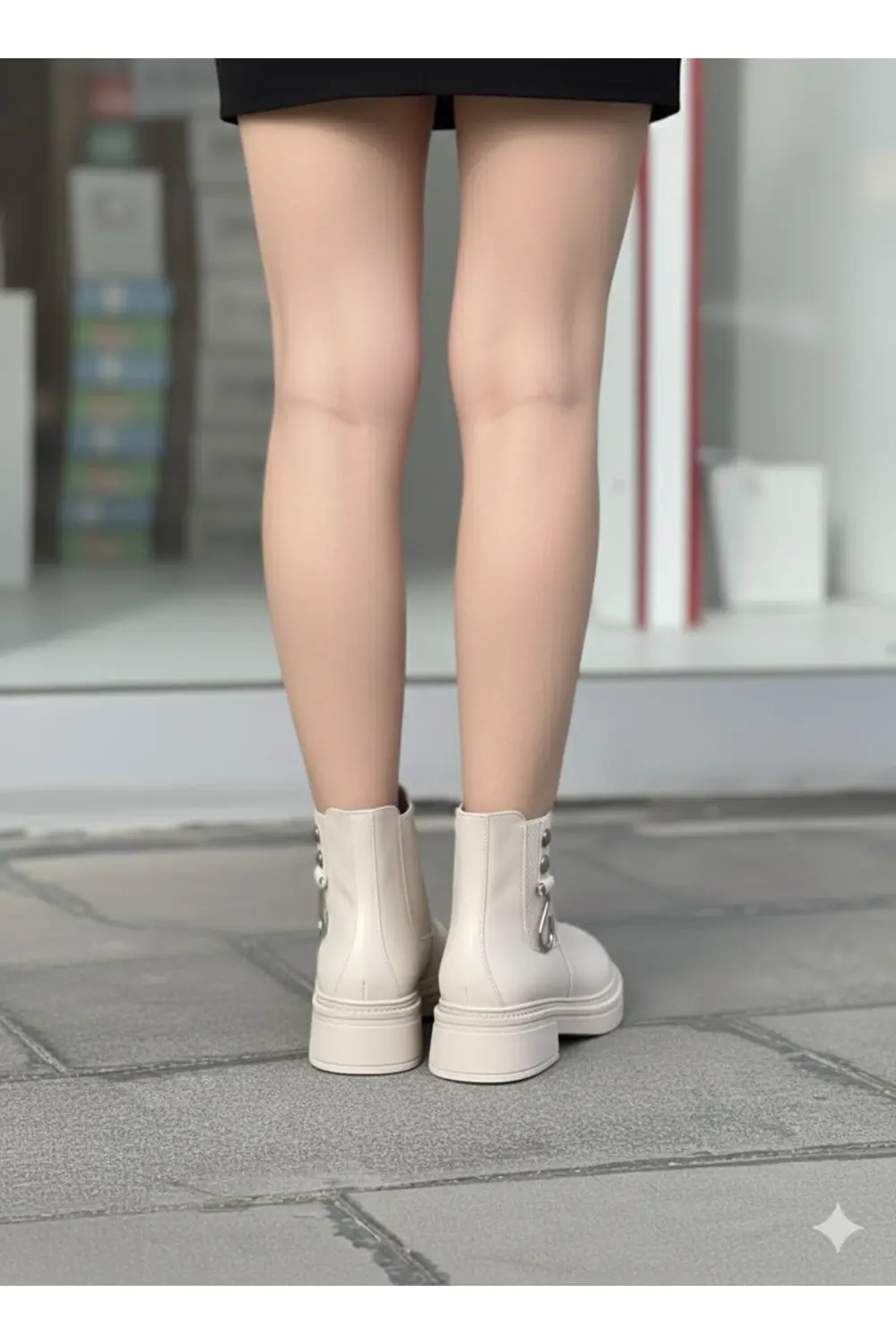 Garantili Su Geçirmez Kaymaz Taban Kalın Topuklu Kadın Şık Tarz B