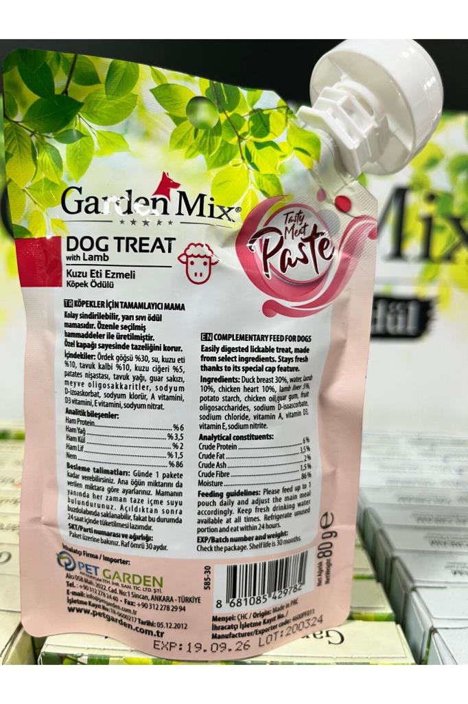 Gardenmix Kuzu Eti Ezmeli Köpek Ödülü 80gr Gardenmix Kuzu Eti Ezmeli Köpek Ödülü 80gr
