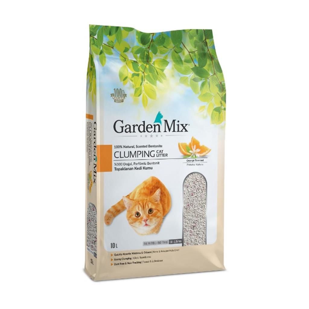 Gardenmix  Portakal Kokulu Bentonit İnce Taneli Kedi Kumu 10 Lt
