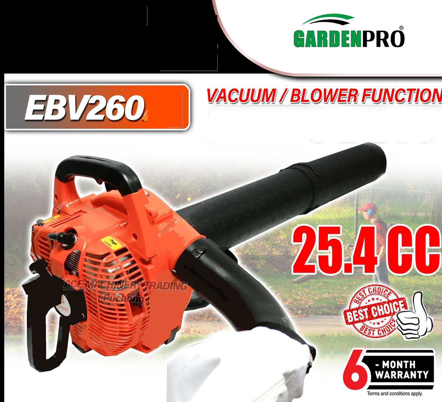 Gardenpro EBV 260 Benzinli Yaprak Toplama Ve Üfleme Makinesi