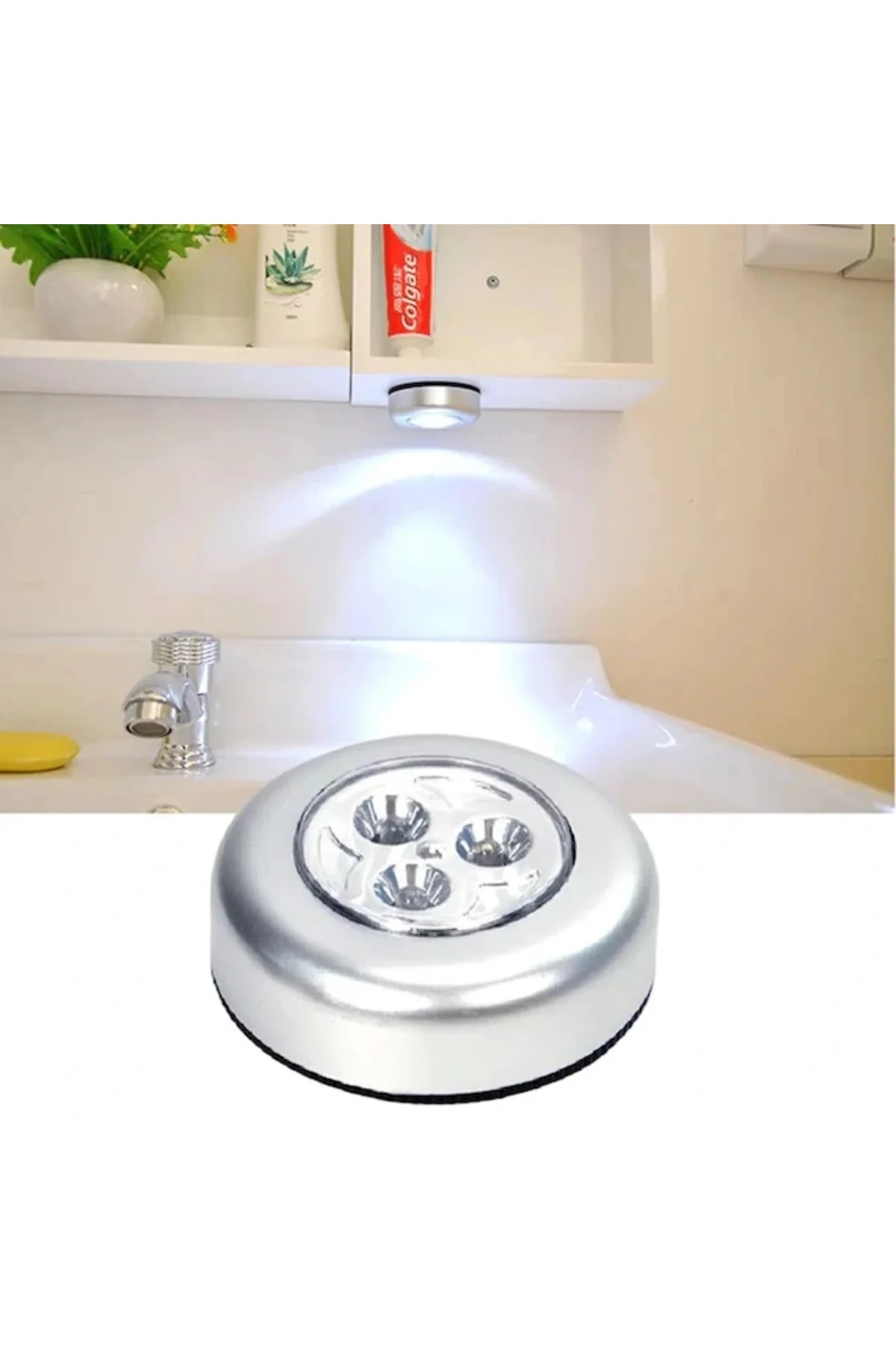 Gardrop - Çekmece - Dolap Köşe Aydınlatıcı Kablosuz Pilli Led Spot Mutfak Lamba Stick Gardrop - Çekmece - Dolap Köşe Aydınlatıcı Kablosuz Pilli Led Spot Mutfak Lamba Stick - Görsel 3