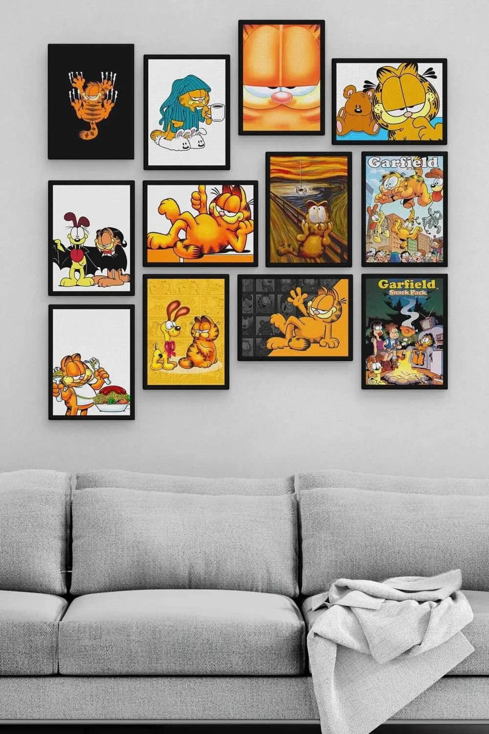 Garfield 12 Parça Ahşap Mdf Tablo Zlltb326