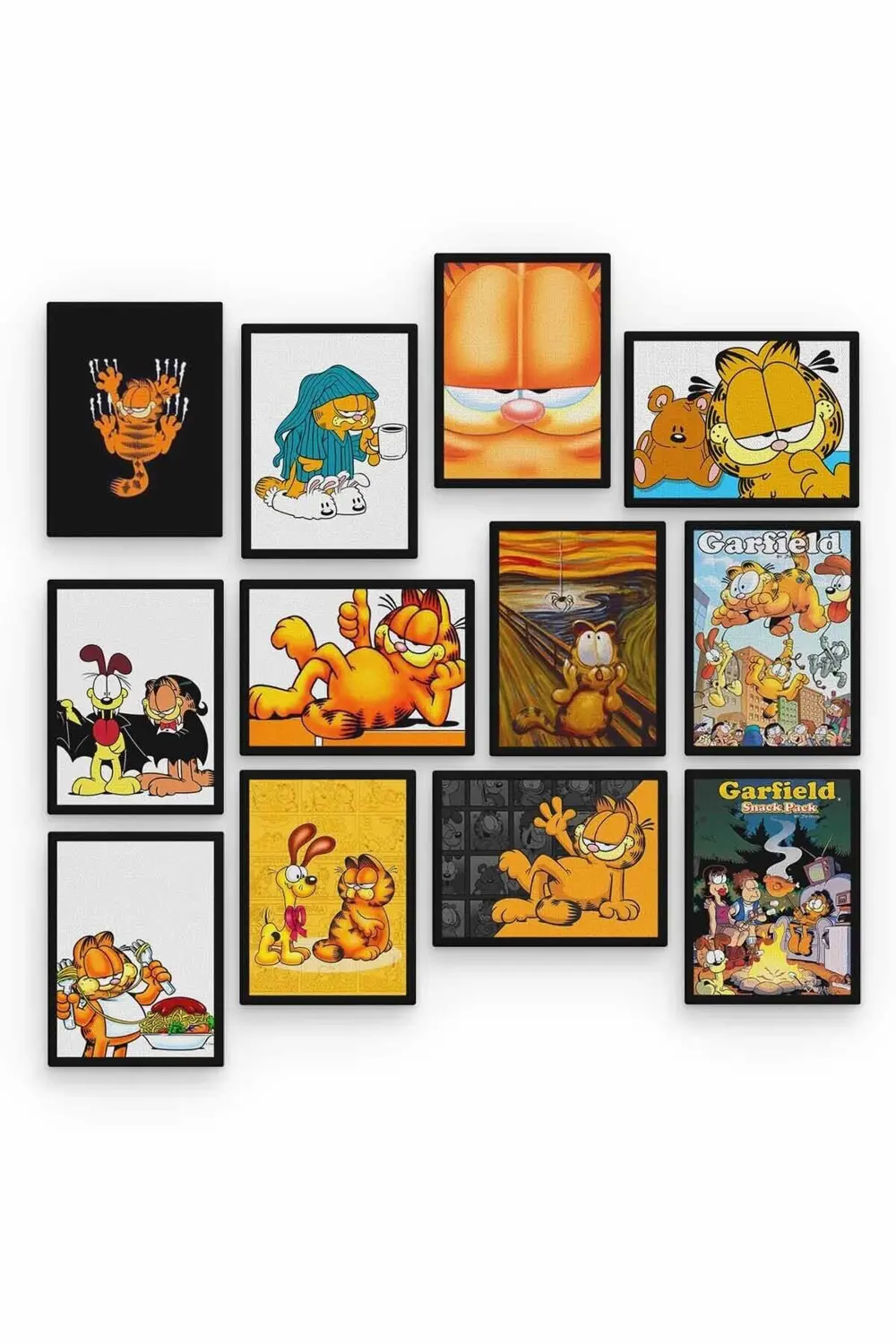 Garfield 12 Parça Ahşap Mdf Tablo Zlltb326