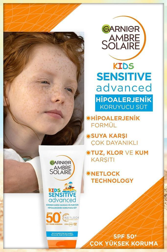 Garnier  Ambre Solaire Çocuk Koruyucu Güneş Sütü Spf50+ 200 Ml