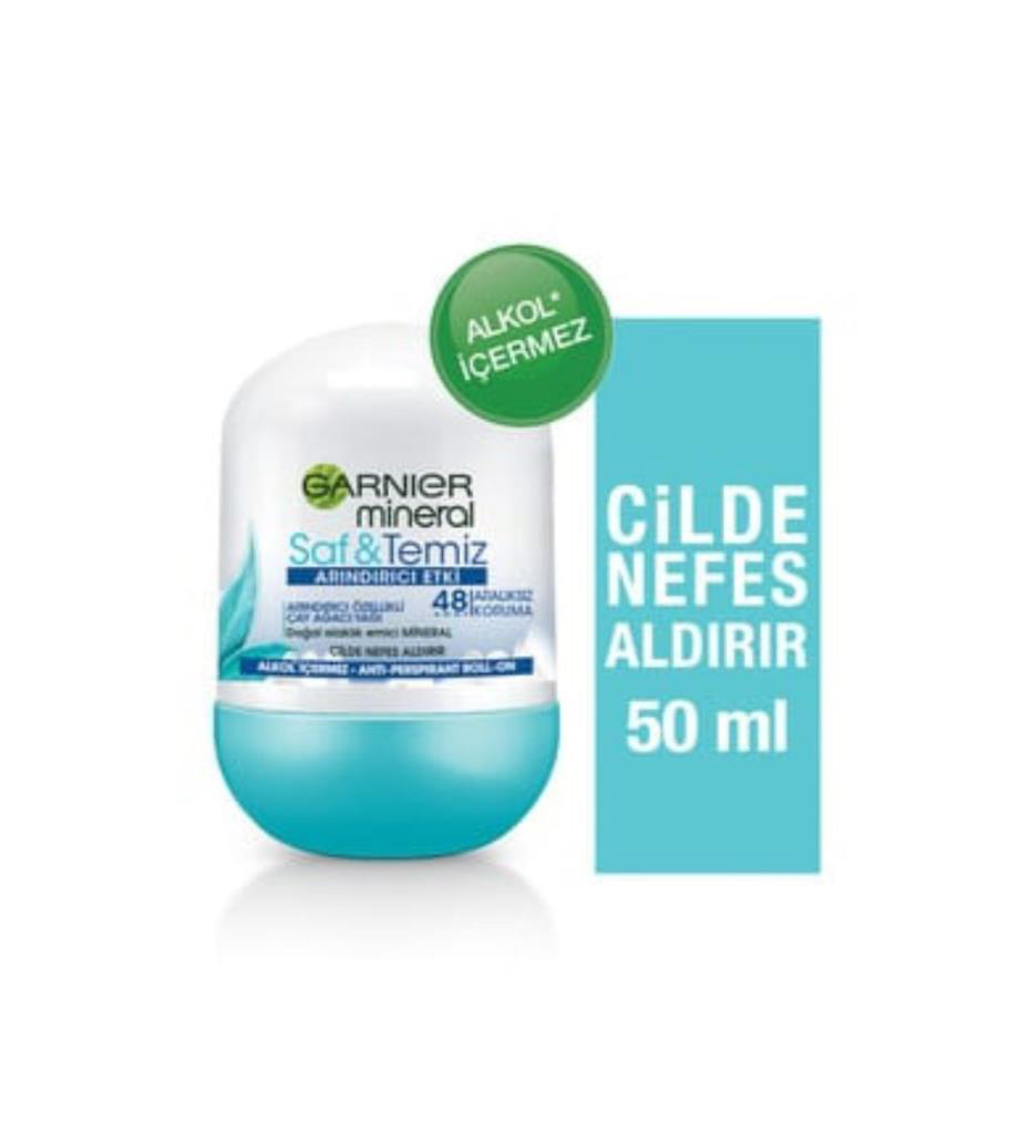 Garnier Mineral Saf &Temiz Roll-On 50 ml Garnier Mineral Saf &Temiz Roll-On 50 ml