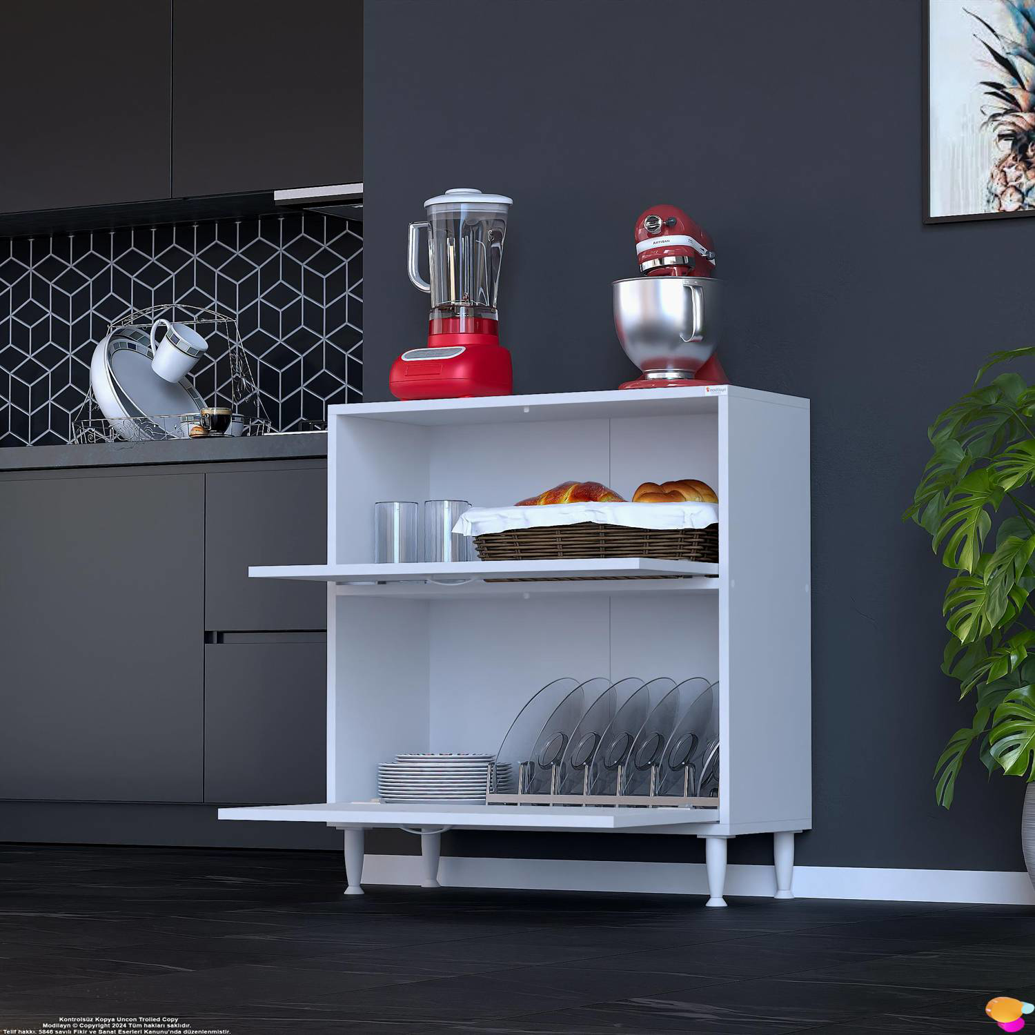 Gaye Çok Amaçlı 2 Kapaklı Dolap 75x87x32 cm Banyo Mutfak Çocuk Od Gaye Çok Amaçlı 2 Kapaklı Dolap 75x87x32 cm Banyo Mutfak Çocuk Od - Görsel 5