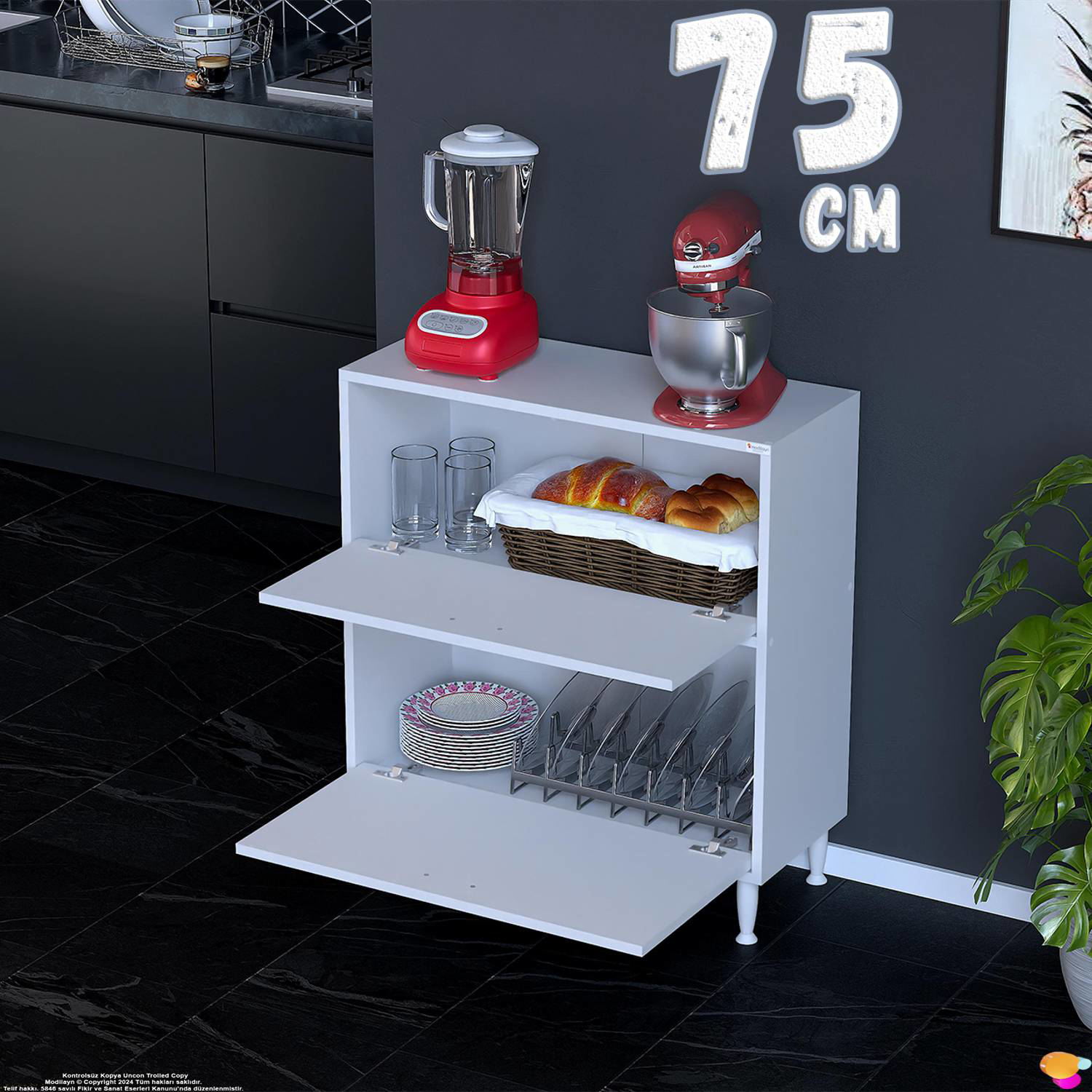 Gaye Çok Amaçlı 2 Kapaklı Dolap 75x87x32 cm Banyo Mutfak Çocuk Od Gaye Çok Amaçlı 2 Kapaklı Dolap 75x87x32 cm Banyo Mutfak Çocuk Od