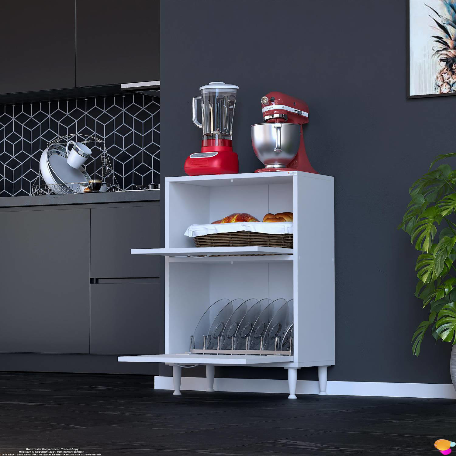 Gaye Çok Amaçlı 2 Kapaklı Dolap 60x87x32 cm Banyo Mutfak Çocuk Od Gaye Çok Amaçlı 2 Kapaklı Dolap 60x87x32 cm Banyo Mutfak Çocuk Od - Görsel 5