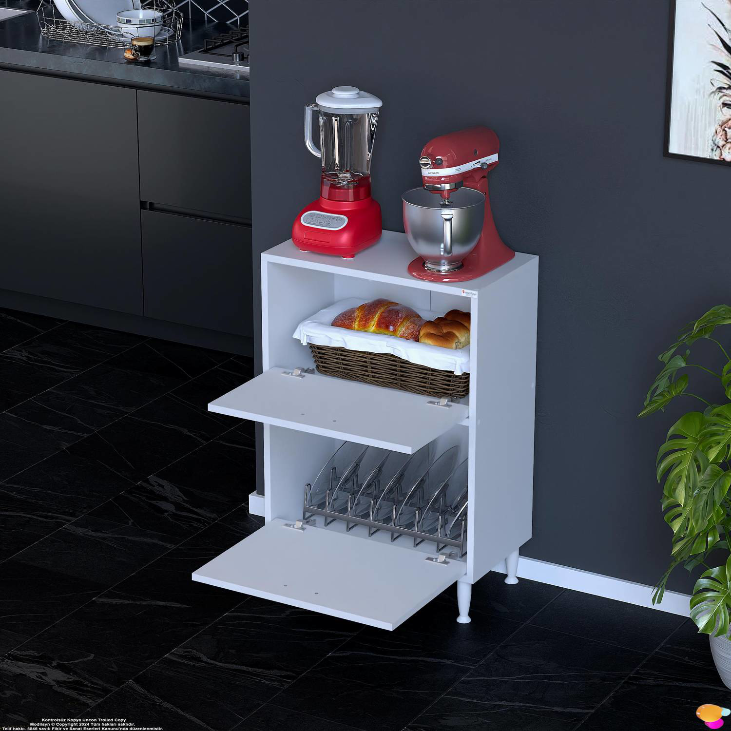 Gaye Çok Amaçlı 2 Kapaklı Dolap 60x87x32 cm Banyo Mutfak Çocuk Od Gaye Çok Amaçlı 2 Kapaklı Dolap 60x87x32 cm Banyo Mutfak Çocuk Od - Görsel 4