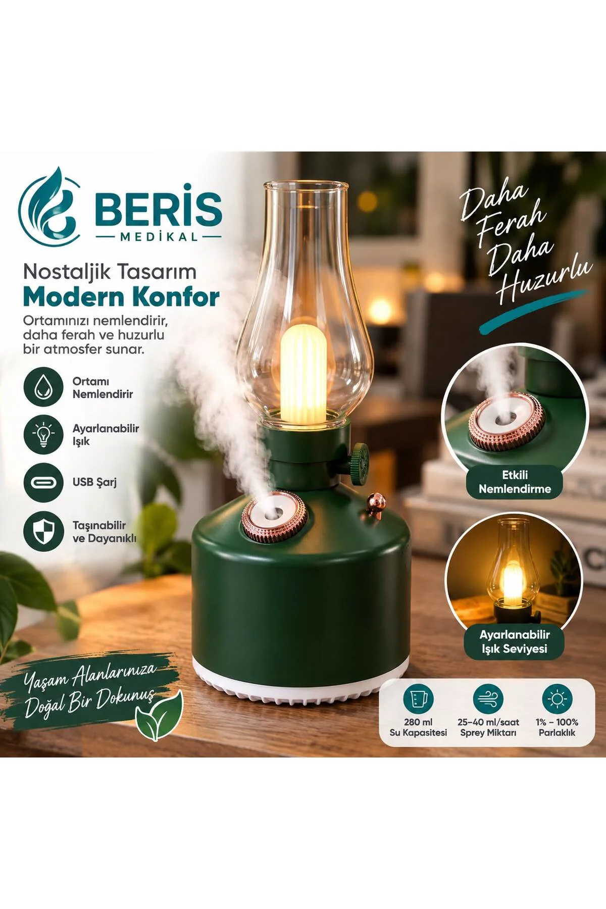 Gaz Lamba Tasarımlı Hava Nemlendirici Aroma Difüzörü 280ml Led Işıklı USB Şarjlı Buhar Makinesi Gaz Lamba Tasarımlı Hava Nemlendirici Aroma Difüzörü 280ml Led Işıklı USB Şarjlı Buhar Makinesi