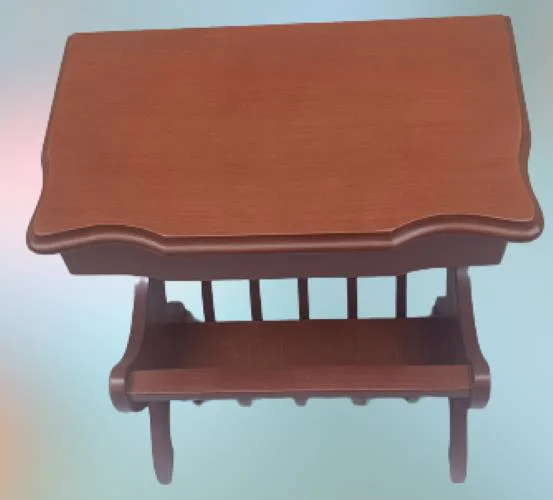 Gazete 12600 Sehpa Model Kayın MDF Torna tabla Parlak Ceviz Boya Tutmalık El Yapı