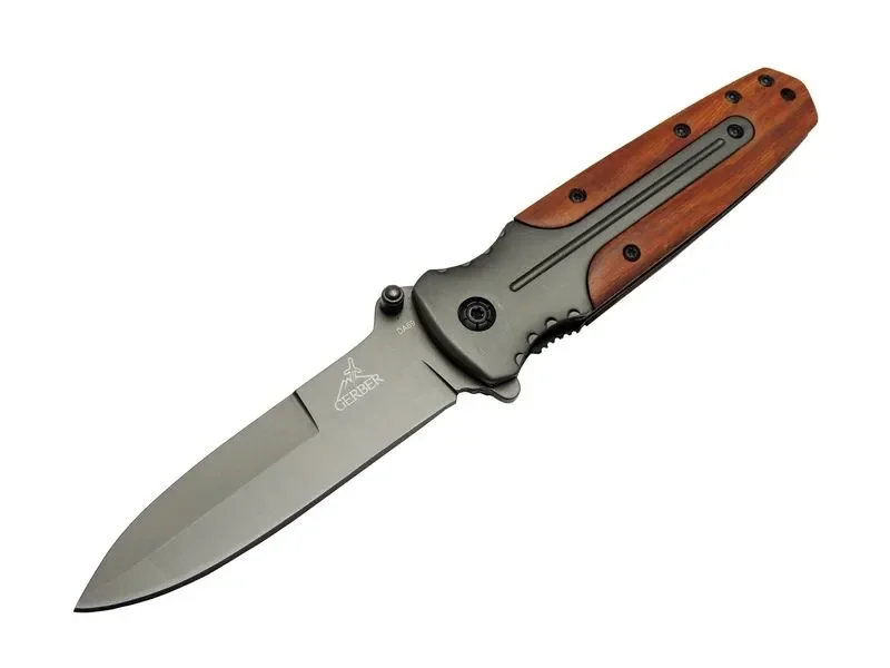GB DA59 cı Tip Kamp Çakısı 21 cm - Metal &amp; Ahşap Sap, Kemerlikli