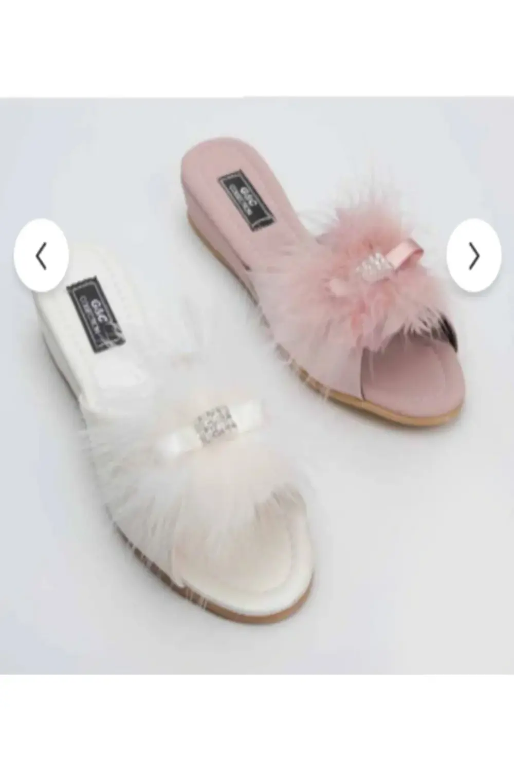 GC 171 Hediyelik ve Çeyizlik Taş ve Tüy Detaylı Alçak Feta Kadın