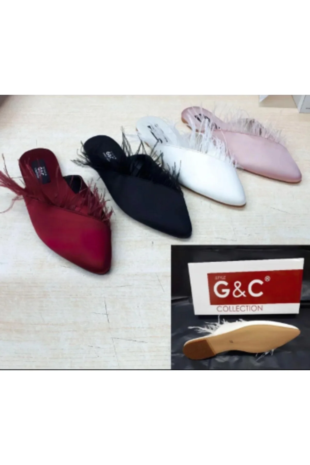 GC 174 HEDİYELİK, ÇEYİZLİK, JURDANLI SİVRİ BURUN KADIN EV TERLİĞİ