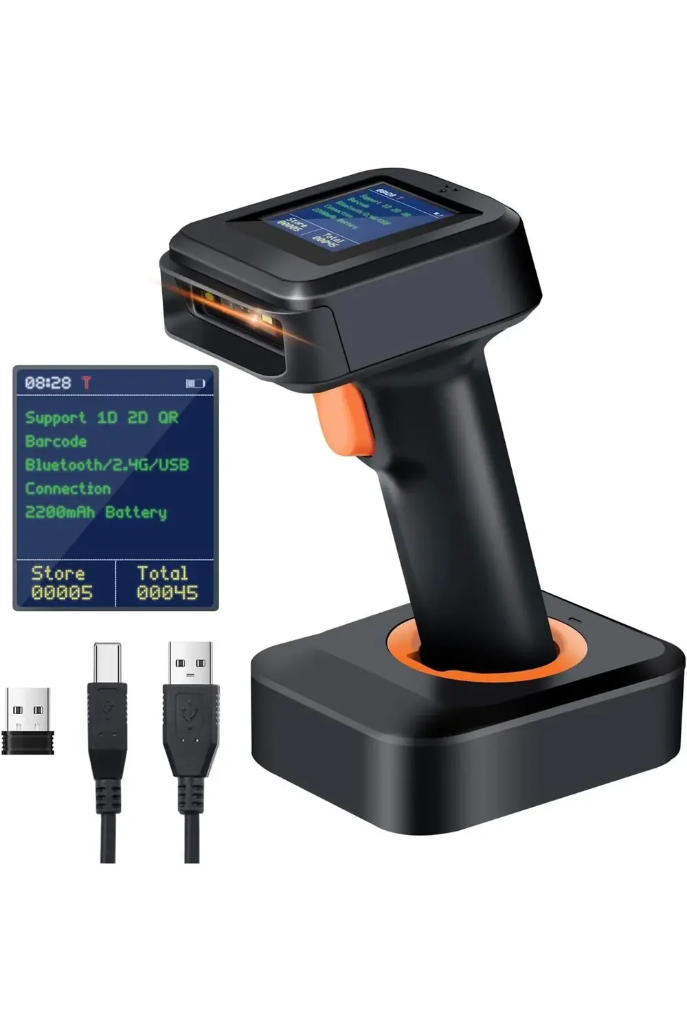 GÇAVM 2D barkod tarayıcı, kablosuz, Bluetooth QR kod tarayıcı, za