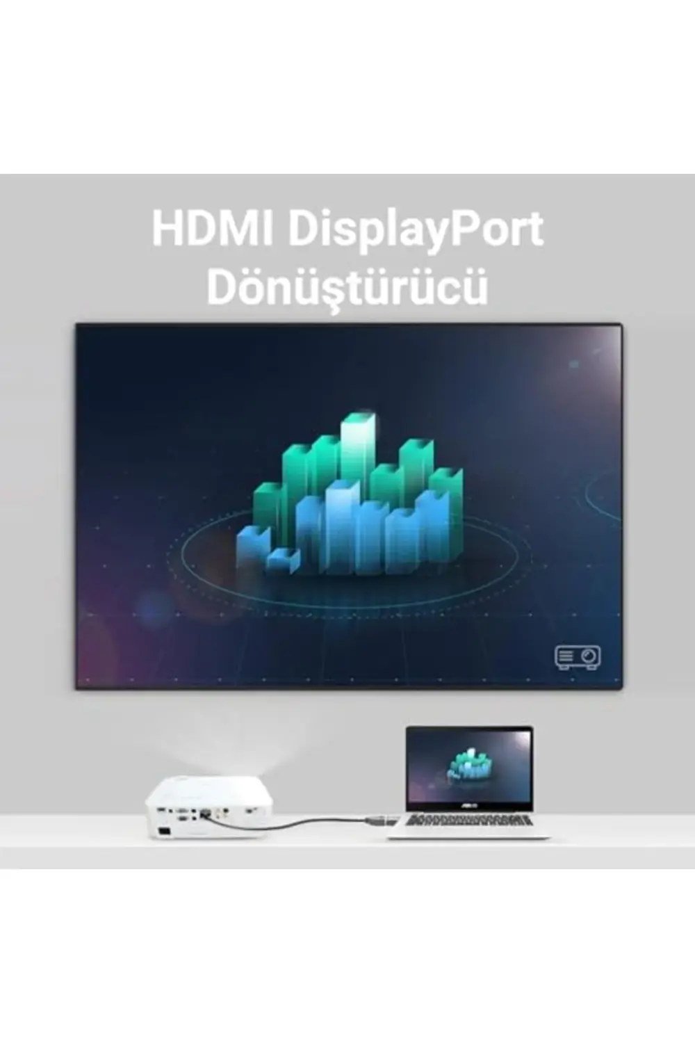 GÇAVM 4K 30Hz DisplayPort to HDMI Çevirici Dönüştürücü Adaptör Sh