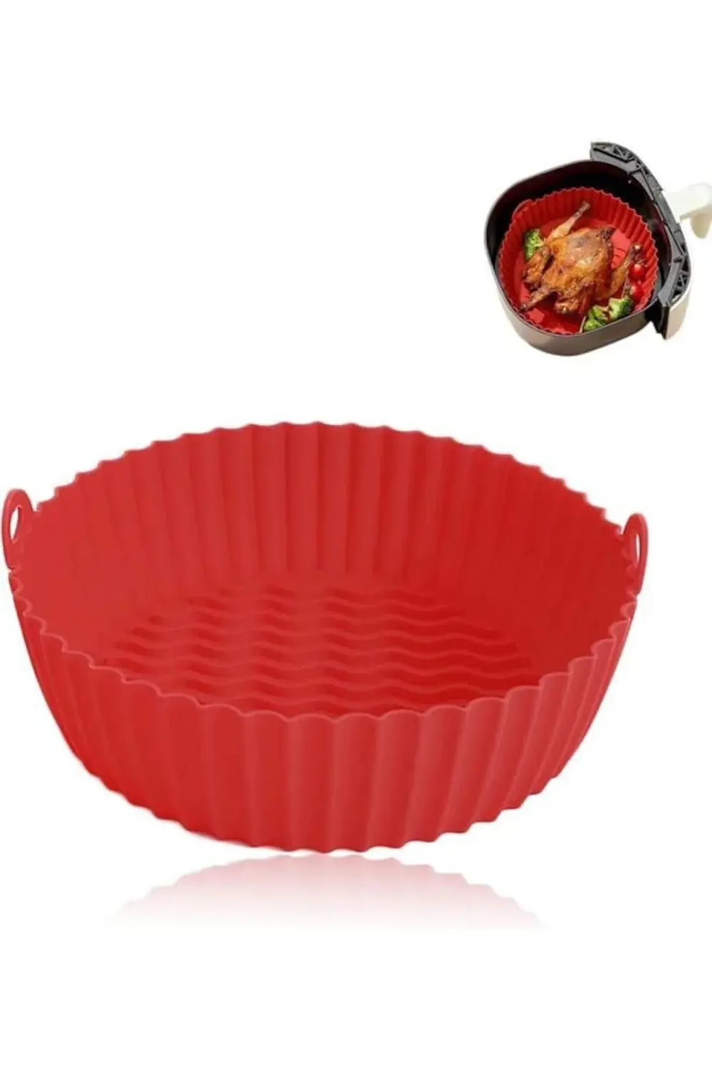 GÇAVM Airfryer Silikon Pişirme Kabı – Tüm Hava Fritözleriyle Uyum