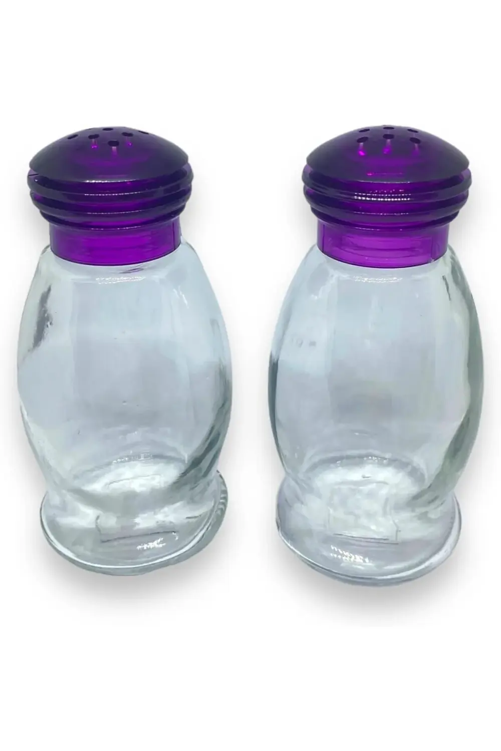 GÇAVM Cc 2 Adet Cam Tuzluk, Mor Sert Plastik Kapaklı Tuzluk/Mor K
