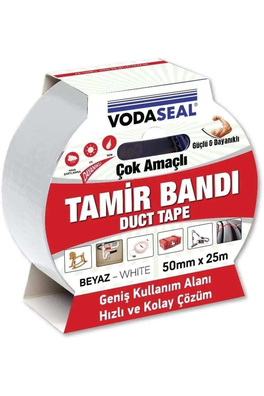 GÇAVM Çok Amaçlı Tamir Bandı, 50Mmx25Mt, Beyaz ShopGÇ 1174074