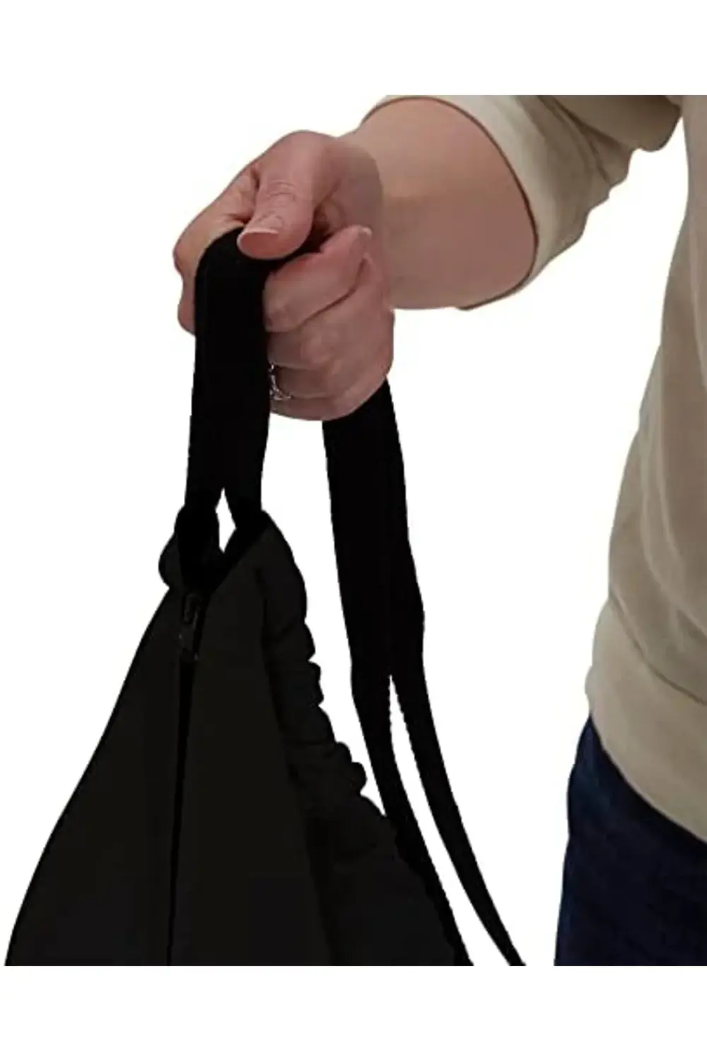 GÇAVM Essentials Hanging Cotton Canvas Laundry Hamper Bag, Black