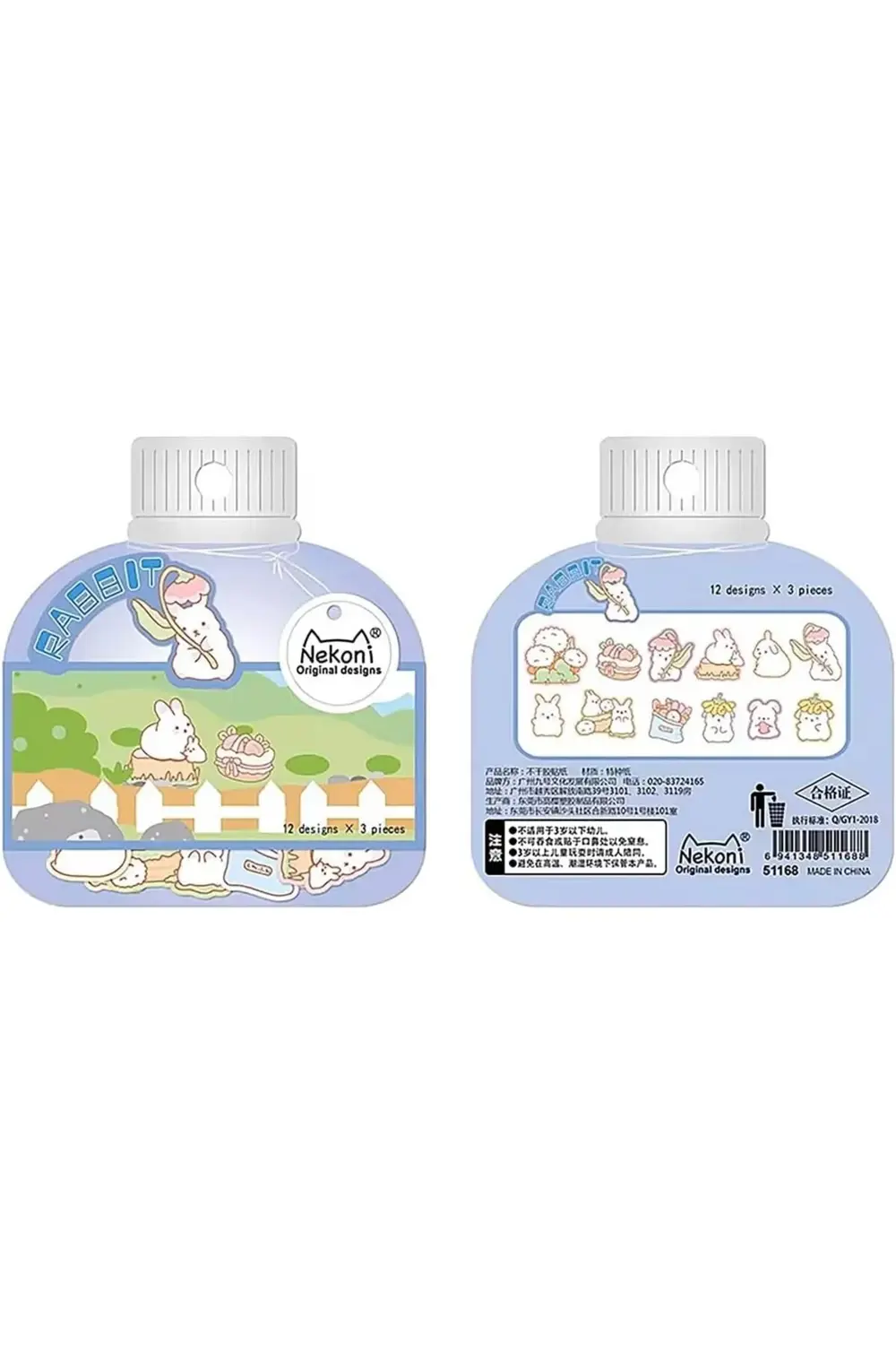 GÇAVM Neşeli Tavşanlar Temalı 36 Adet Sticker Seti • Bullet Journ