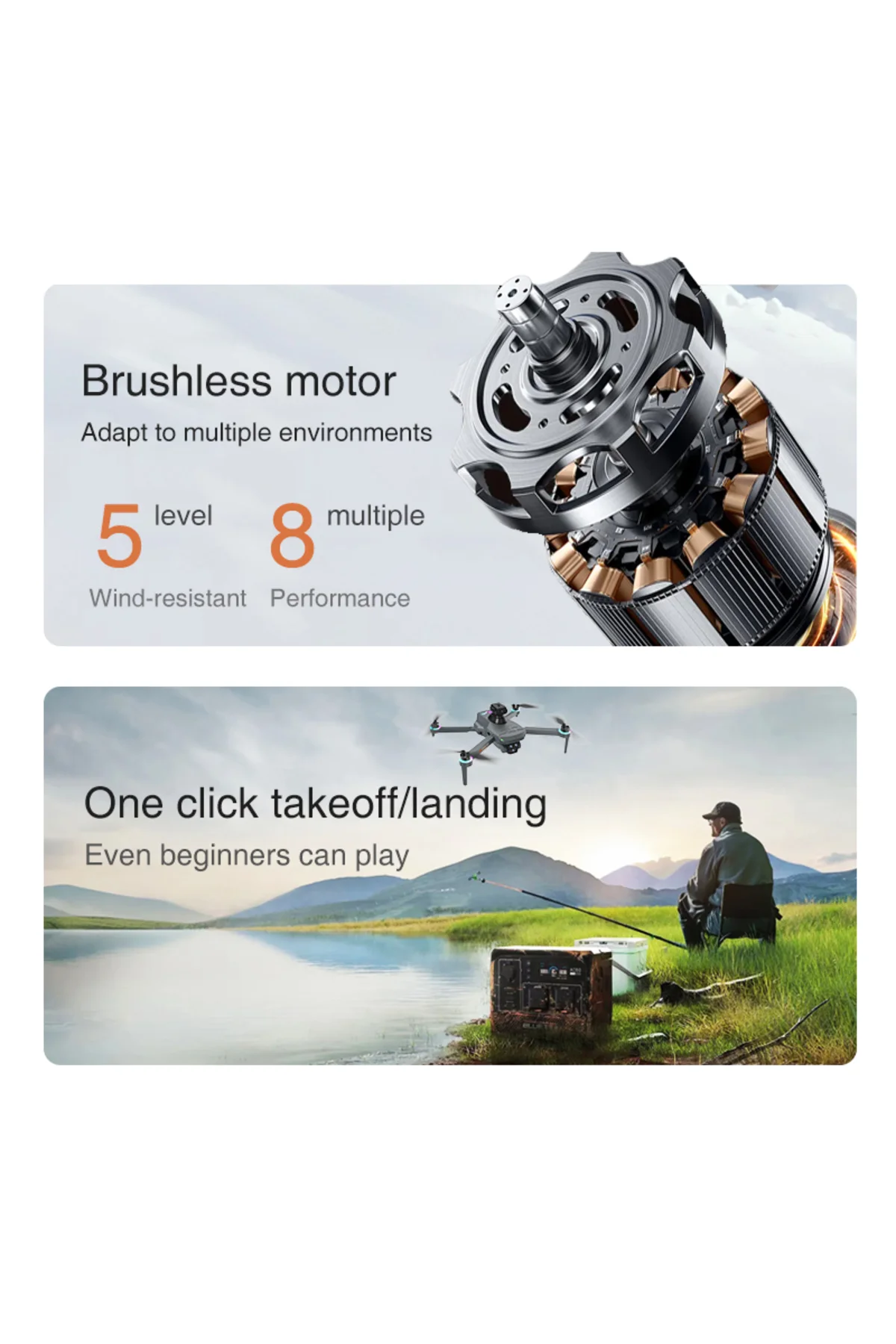 GD12 güçlü fırçasız Motor 4k kamera tasıma cantalı kulaklık ve ak