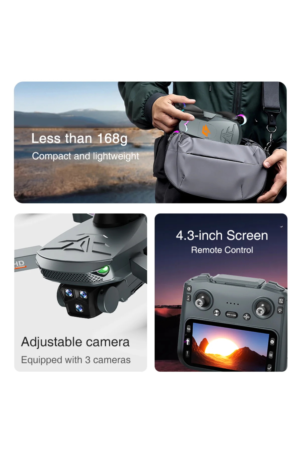 GD12 pro 4.3 ekranlı kumanda tasıma cantalı kulaklık ve akıllı bi