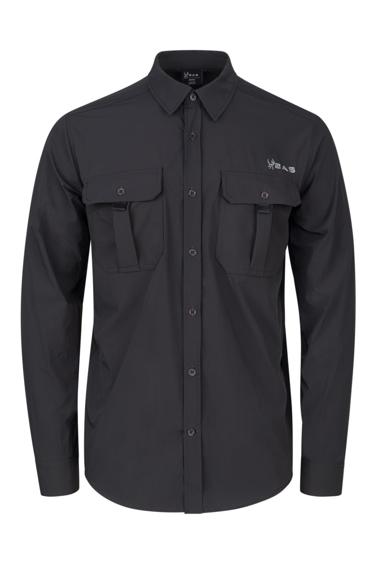 2As Gear Antrasit Erkek Uzun Kollu Gömlek