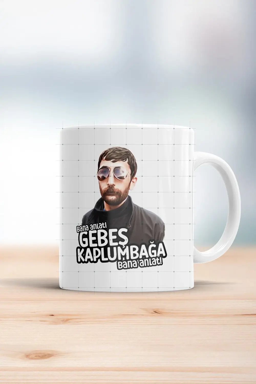 Gebeş Kaplumbağa Baskılı Kupa Bardak