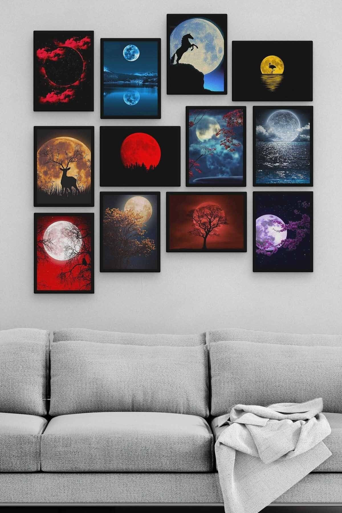 Gece 12 Parça Ahşap Mdf Tablo Zlltb311