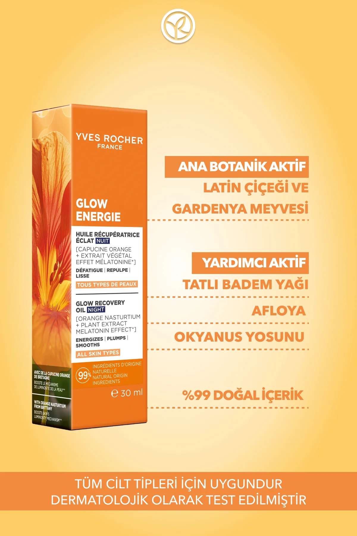 Gece Bakım Yağı -Melatonin Etkili-Işıltı Veren Antioksidan Botani