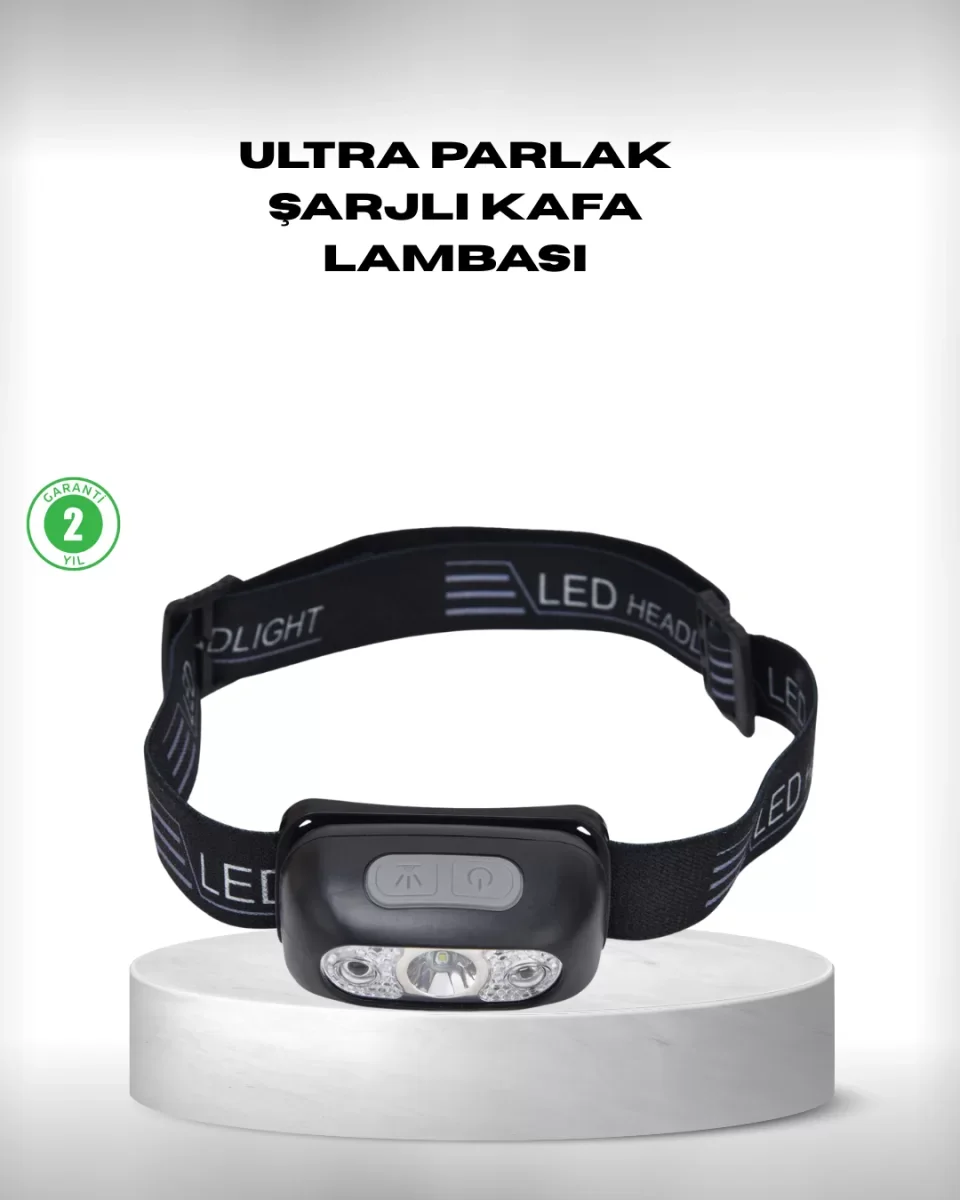 Gece Balıkçılığı İçin Ultra Parlak Şarjlı Kafa Lambası | 4 Işık M