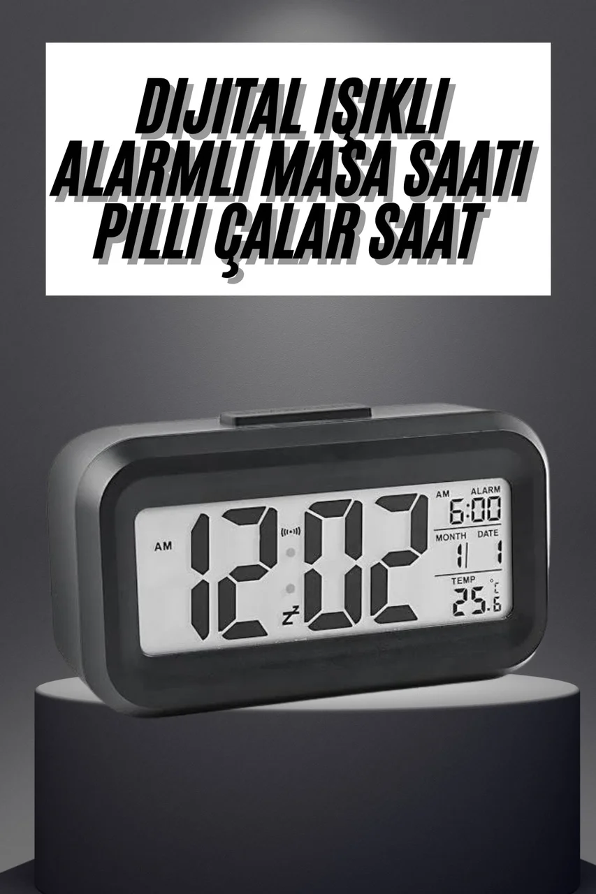 Gece Dijital Masa Saati Dijital Alarmlı Led Ekran Pilli Çalar Saat - Lisinya Diğer