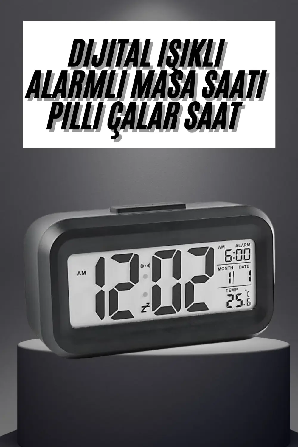 Gece Dijital Masa Saati Dijital Alarmlı Led Ekran Pilli Çalar Saa