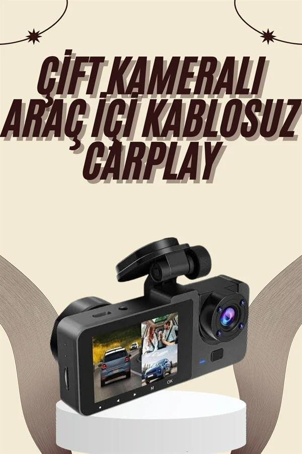 Gece Görüşlü 3 Lensli Araç İçi Sürüş Kamerası - 1080P DVR Video Kaydedici