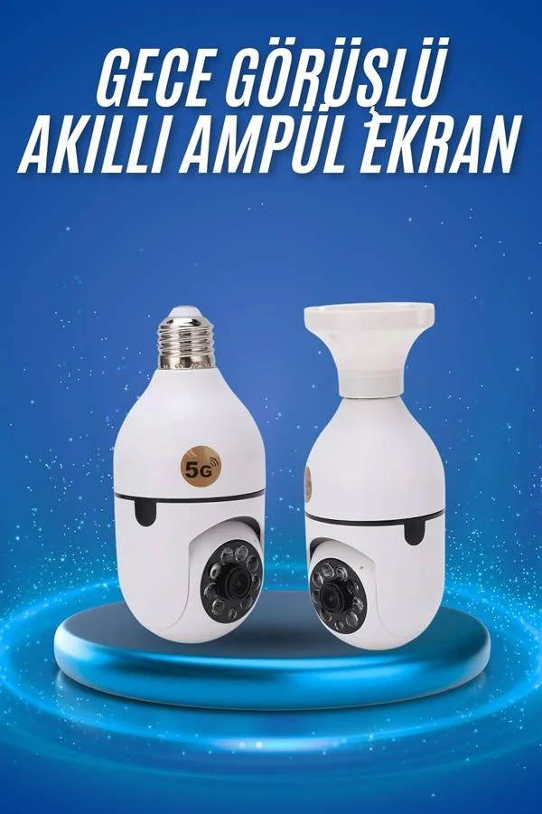 Gece Görüşlü Akıllı Dönebilen Ev Kamerası Ampül Kamera - Lisinya
