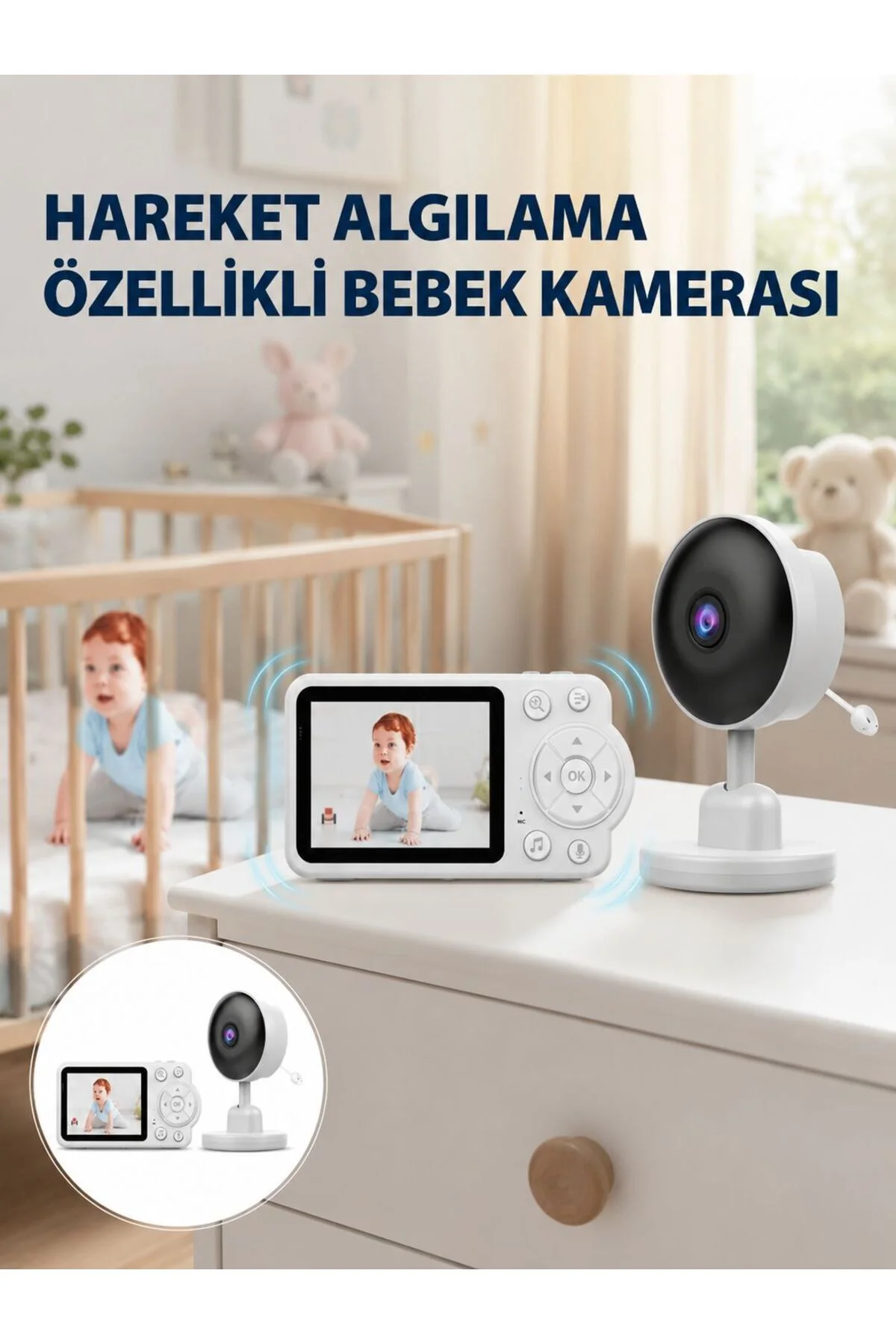Gece Görüşlü Bebek Kamerası Ninni Ve Alarm Özellikli Yeni Nesil Gece Görüşlü Bebek Kamerası Ninni Ve Alarm Özellikli Yeni Nesil