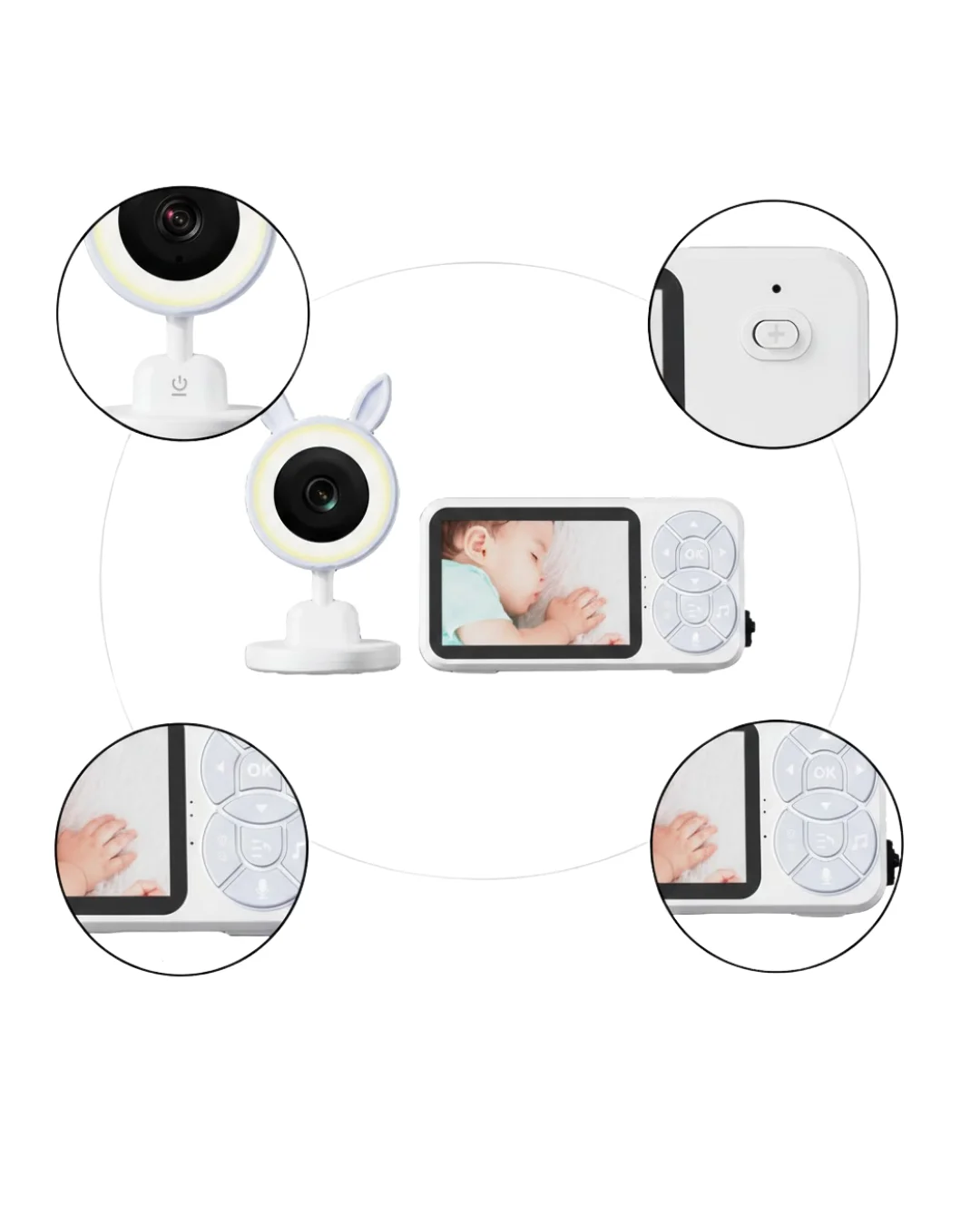 Gece Görüşlü Bebek Telsizi Besleme Hatırlatıcılı LCD Ekran