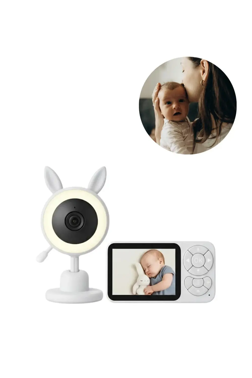 Gece Görüşlü Bebek Telsizi Besleme Hatırlatıcılı Lcd Ekran