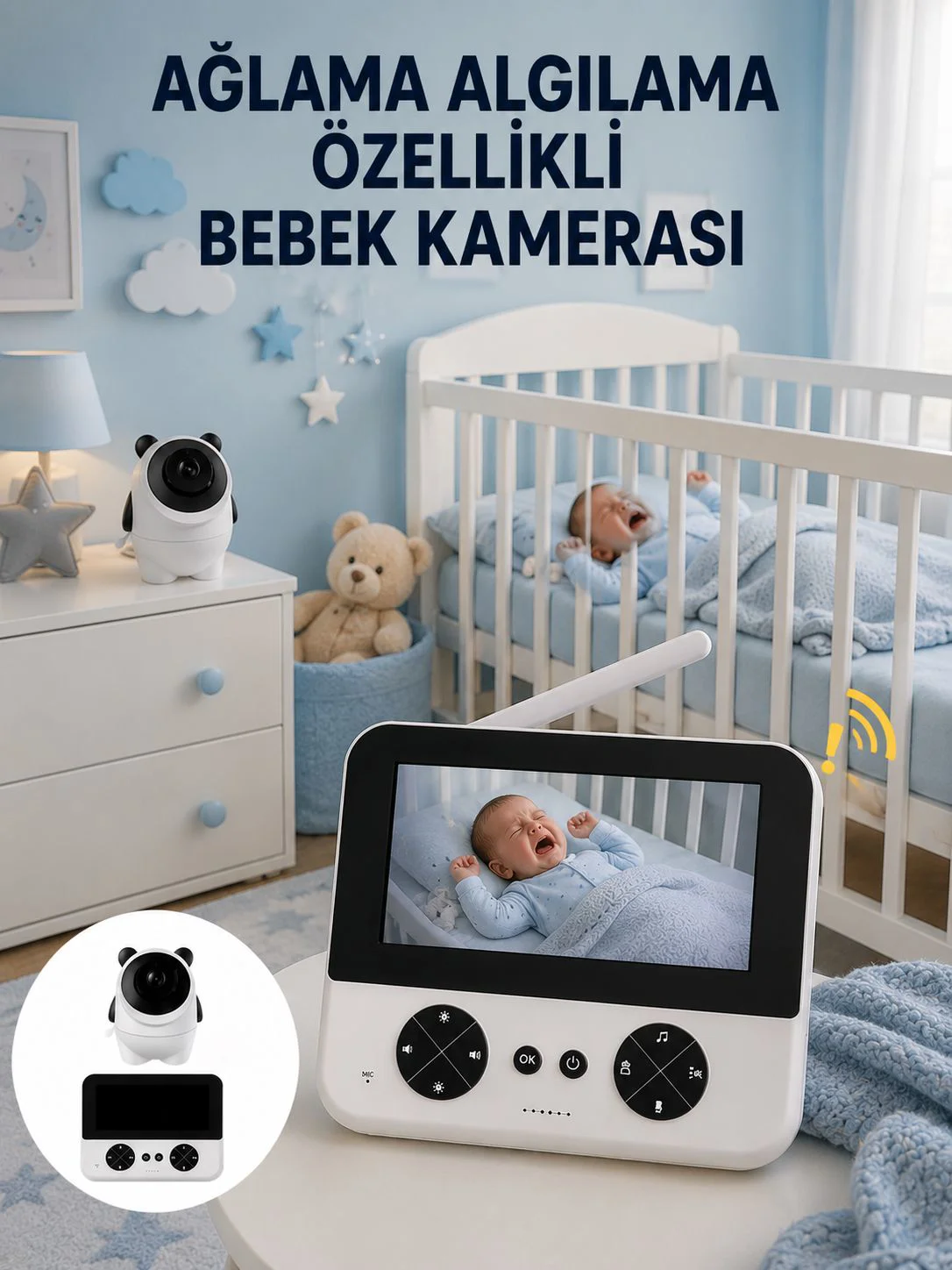 Gece Görüşlü Güvenli Bebek Monitörü 720P HD Görüntü Yeni Nesil Fiyatı, Yorumları ve Özellikleri